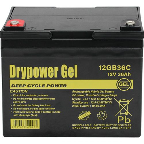 Drypower 12GB36C 12V 36AH Gel Battery