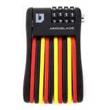 AEROBLADE COMINATION STEEL FOLDING LOCK (BLACK-YELLOW-RED)