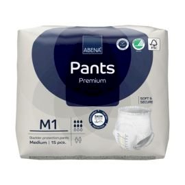 ABENA Pants Premium M1 Medium Blue - Carton of 90 (6 Packs of 15)