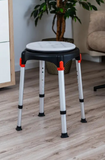 King Rotating Round Shower Stool with Tray, Adjustable Height