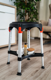 King Rotating Round Shower Stool with Tray, Adjustable Height
