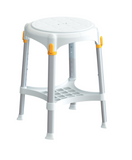 King Rotating Round Shower Stool with Tray, Adjustable Height
