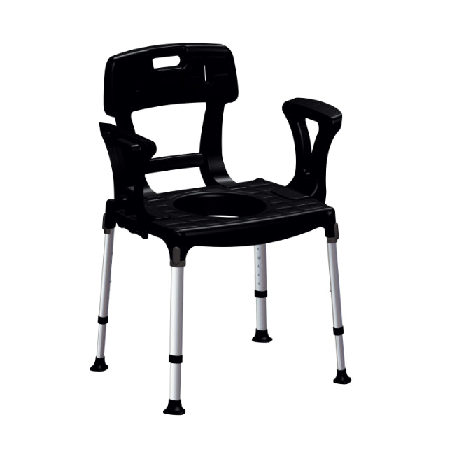 King Commode Chair with Backrest and Armrests
