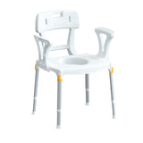 King Commode Chair with Backrest and Armrests