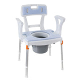 King Commode Chair with Backrest and Armrests