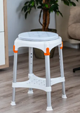 King Rotating Round Shower Stool with Tray, Adjustable Height